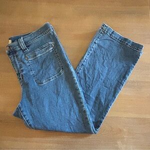 Madewell Mid-rise Kick Out Flare Crop Welt Patch Pocket Jeans Medium Wash, 31